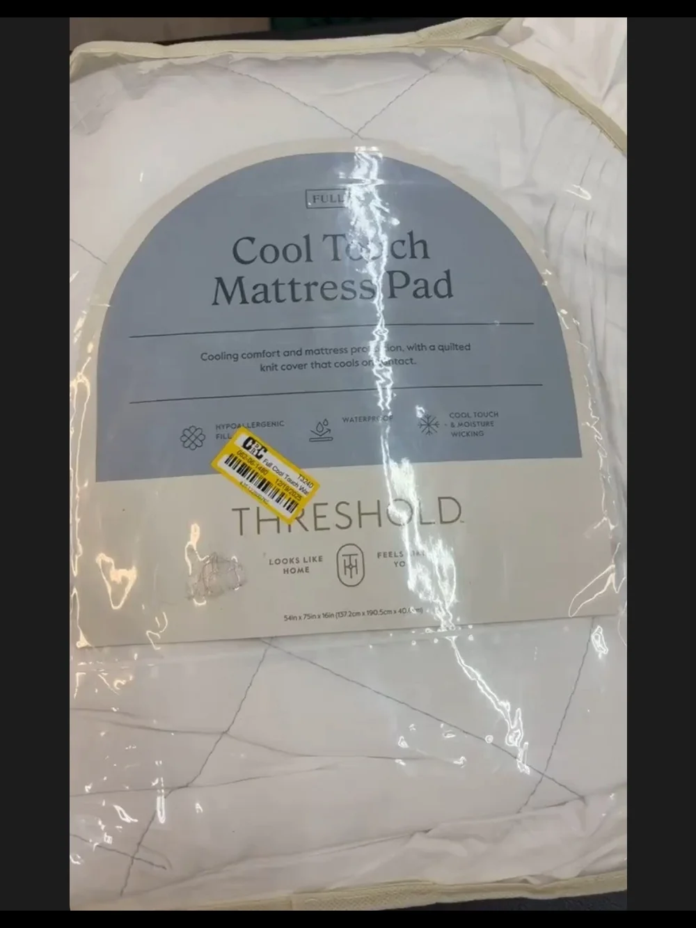 Threshold White Cool Touch Quilted Mattress Pad